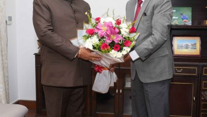 Governor Lieutenant General Gurmit Singh (Retd.) held a courtesy meeting with State Election Commissioner Shri Sushil Kumar at Lok Bhavan on Thursday.
