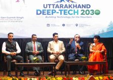 Experts from various fields discussing at the 'Uttarakhand Deep-Tech 2030: Building Technology for the Mountains' event held at Lok Bhavan.
