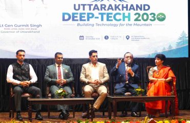 Experts from various fields discussing at the 'Uttarakhand Deep-Tech 2030: Building Technology for the Mountains' event held at Lok Bhavan.