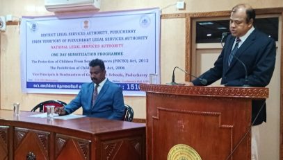 DLSA Puducherry conducted Sensitization Programme on POCSO Act 2012
