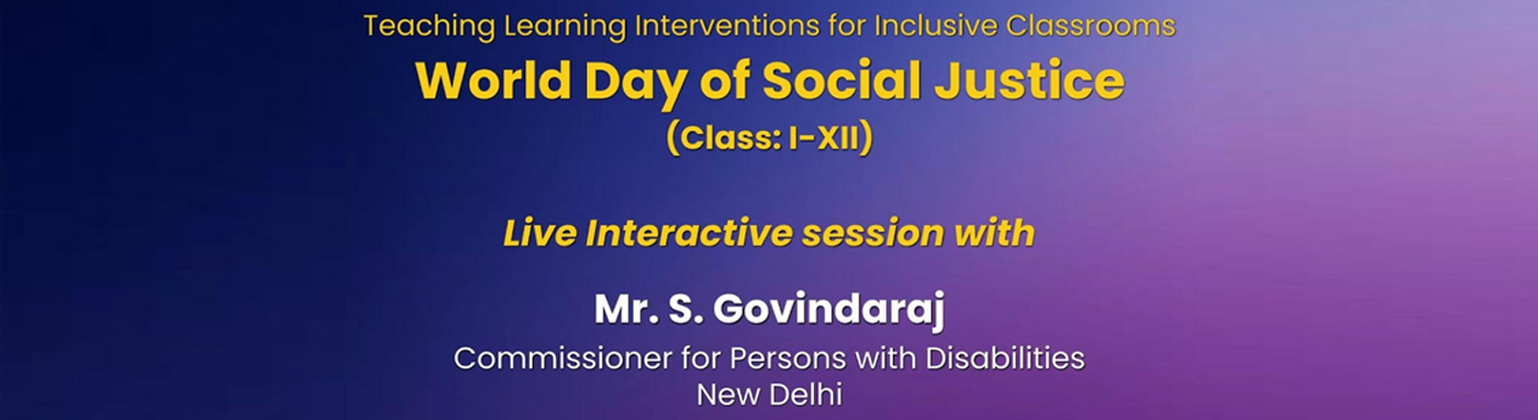 NCERT World Day of Social Justice Class I-XII Live interactive session with Mr S Govindaraj