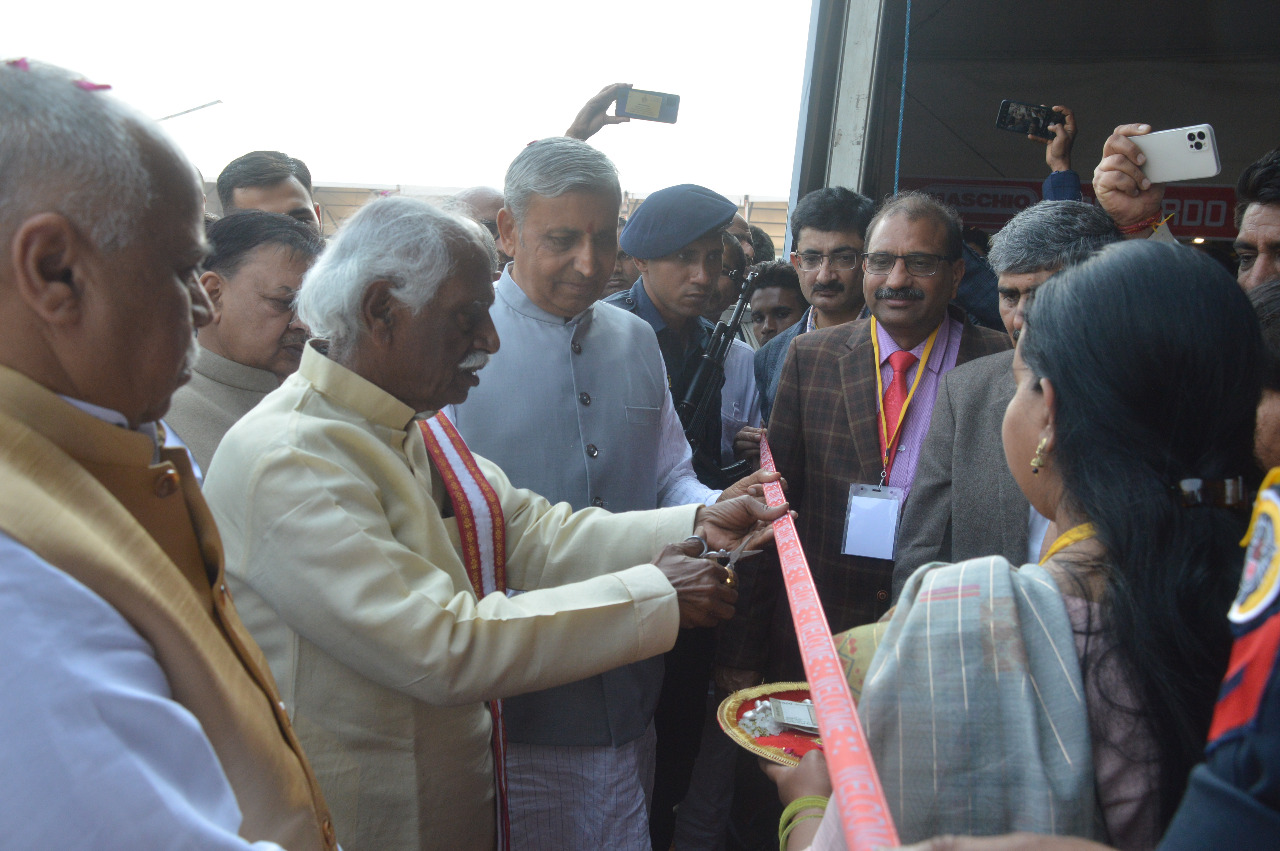 Governor Shri Bandaru Dattatraya inaugurating three-day state level livestock exhibition organized at Bhiwani