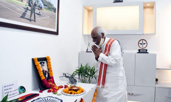 Sh Bandaru Dattatraya today visited the residence of martyr Anuj Rajput