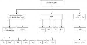 Organization structure for institutes with 400 trainees and above