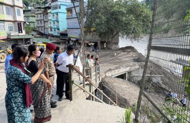 Visit to affected site at Singtam