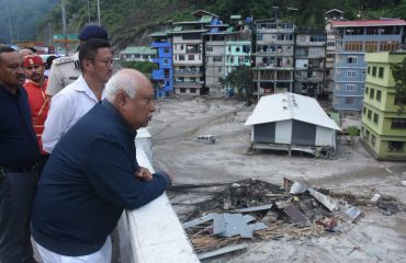 Visit to affected site at Singtam