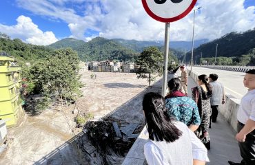 Visit to affected site at Singtam