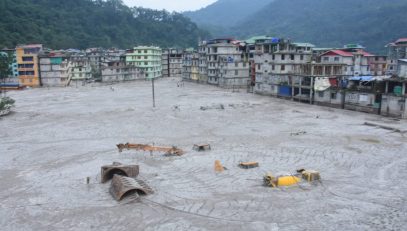 Visit to affected site at Singtam