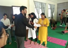 Dissemination of pamphlets at Yoga Centre Above Kishaan Market Namchi;?>