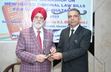 ‘One Day Workshop on New Criminal Law Bills’ held on 14.10.2023 at PWD Guest House, Panchkula