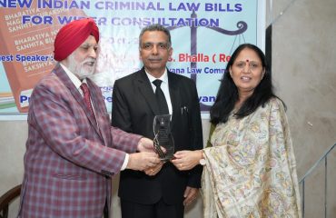 ‘One Day Workshop on New Criminal Law Bills’ held on 14.10.2023 at PWD Guest House, Panchkula