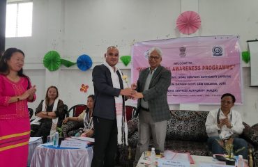 One day legal awareness program organized by APSLSA in collaboration with Jorbom Gamlin Govt. Law College, Jote held at Govt. High Secondary school, Yazali