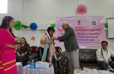 One day legal awareness program organized by APSLSA in collaboration with Jorbom Gamlin Govt. Law College, Jote held at Govt. High Secondary school, Yazali