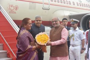 03.12.2024: Vice President of India Jagdeep Dhankhar accompanied by Dr Smt Sudesh Dhankhar arrived in Mumbai to preside over the  Centenary Foundation day of ICAR- Central Institute for Research on Cotton Technology (CIRCOT) and to inaugurate its Centenary Pillar in Mumbai. Maharashtra Governor C P Radhakrishnan, Union Minister of Agriculture and Farmers Welfare Shivraj Singh Chouhan and Union Minister of State for Agriculture Ram Nath Thakur were among those present.