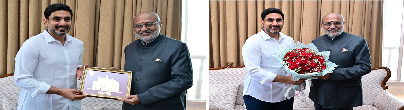 07.05.2025 : आंध्रप्रदेश राज्याचे मंत्री नारा लोकेश यांनी घेतली राज्यपालांची भेट