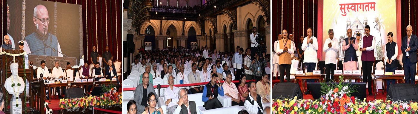 27.05.2025 : Maharashtra Governor and Chancellor of state universities C P Radhakrishnan presided over the inauguration of the "Swatantryaveer Vinayak Damodar Savarkar Study and Research Center" at the hands of State Chief Minister Devendra Fadnavis at the University of Mumbai. This Centre has been established by the University as part of the commemoration of the 60th death anniversary of Swatantryaveer Savarkar, an alumnus of the University of Mumbai.   Minister of Higher and Technical Education Chandrakant Patil, Minister of IT and Cultural Affairs Ashish Shelar, Vice Chancellor of the University of Mumbai Dr Ravindra Kulkarni, Pro-Vice Chancellor Dr Ajay Bhamare, Registrar Dr Prasad Karande, people