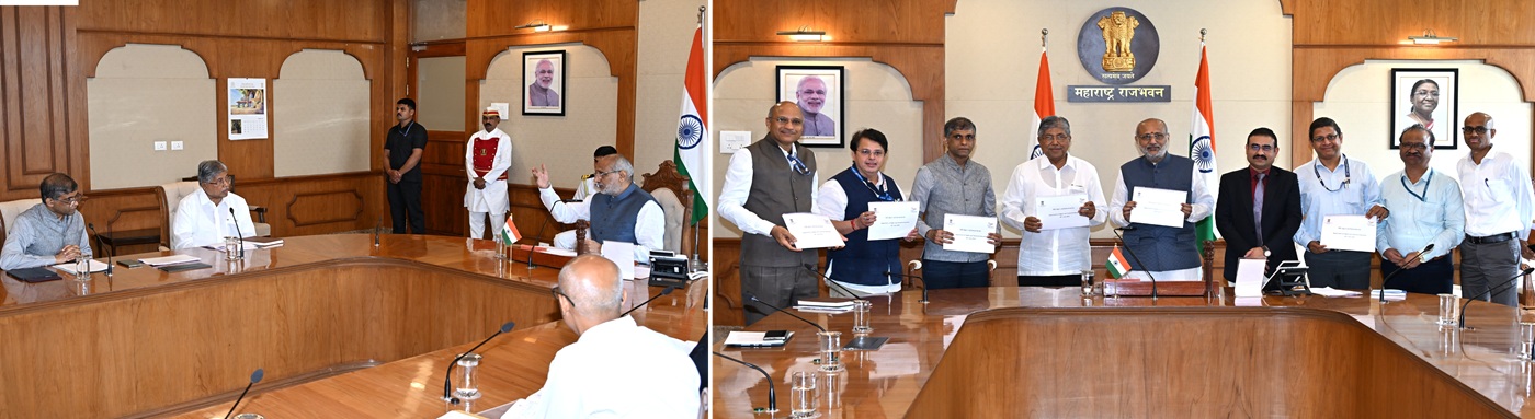 18.06.2025: Minister for Higher and Technical Education Chandrakant Patil meets Governor to discuss on various matters pertaining to higher education