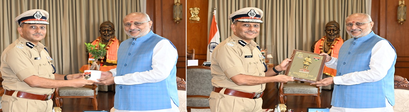 Inspector General of Police, Western Sector, Central Reserve Police Force, Navi Mumbai, Virendra Agrawal meets Governor