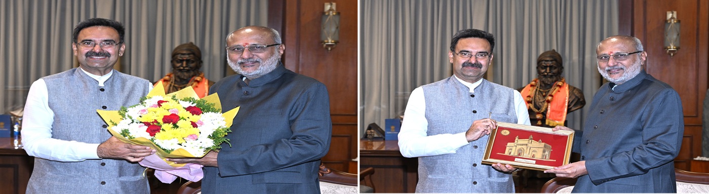 15.07.2025: Speaker of Haryana Legislative Assembly Harvinder Kalyan called on Maharashtra Governor C. P. Radhakrishnan at Raj Bhavan, Mumbai. This was a courtesy call.