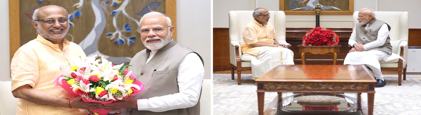 18.08.2025 : राज्यपालांनी घेतली पंतप्रधान नरेंद्र मोदी यांची भेट
