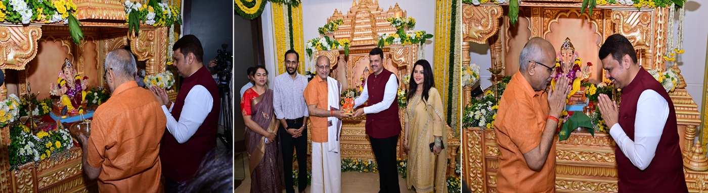 Governor visits CM residence for Ganesh Darshan