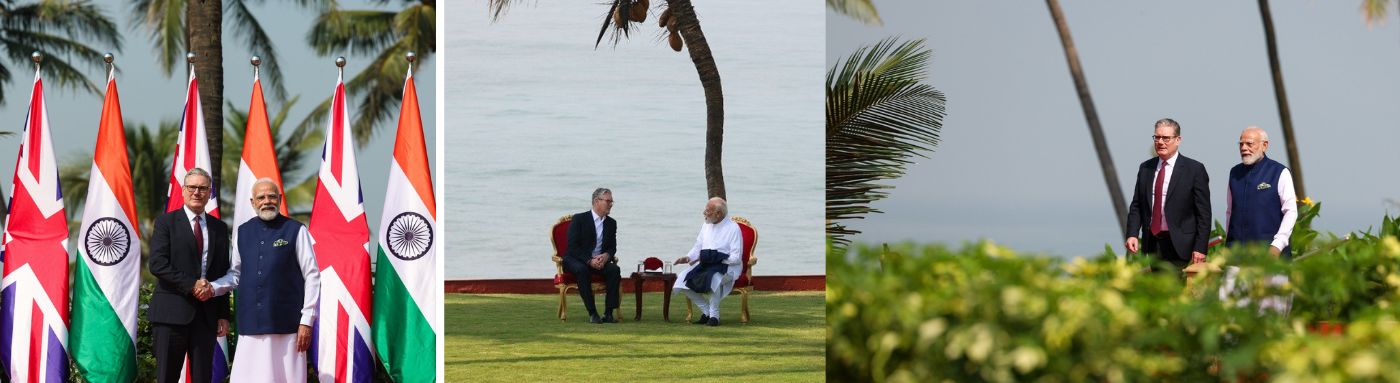 PM Narendra Modi and British PM Keir Starmer at Raj Bhavan