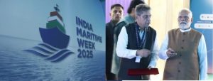 29.10.2025: पंतप्रधान नरेंद्र मोदी यांचे आज इंडिया मेरीटाइम वीक 2025 मध्ये सहभागी होण्यासाठी मुंबई येथे आगमन झाले. नेस्को एक्झिबिशन सेंटर गोरेगाव मुंबई येथे आयोजित इंडिया मेरीटाइम वीक 2025 मधील मेरीटाइम लीडर्स कॉन्क्लेव्हला पंतप्रधानांनी संबोधित केले. बंदर पायाभूत सुविधा, हरित ऊर्जा आणि संरक्षण जहाजबांधणी या क्षेत्रांतील धोरणनिर्माते, विचारवंत आणि सागरी तज्ज्ञ या कार्यक्रमात सहभागी झाले आहेत. यावेळी राज्यपाल आचार्य देवव्रत, मुख्यमंत्री देवेंद्र फडणवीस, केंद्रीय बंदरे, जलमार्ग व नौकानयन मंत्री सर्वानंद सोनोवाल, राज्यमंत्री शांतनू ठाकूर, तसेच महाराष्ट्राचे उपमुख्यमंत्री एकनाथ शिंदे आणि उपमुख्यमंत्री अजित पवार तसेच विविध देशांचे प्रतिनिधी परिषदेला उपस्थित होते.