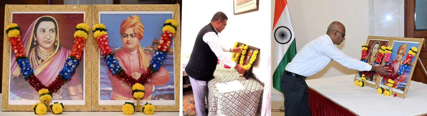 12.01.2026:  राजमाता जिजाऊ व  स्वामी विवेकानंद यांना लोकभवन येथे अभिवादन