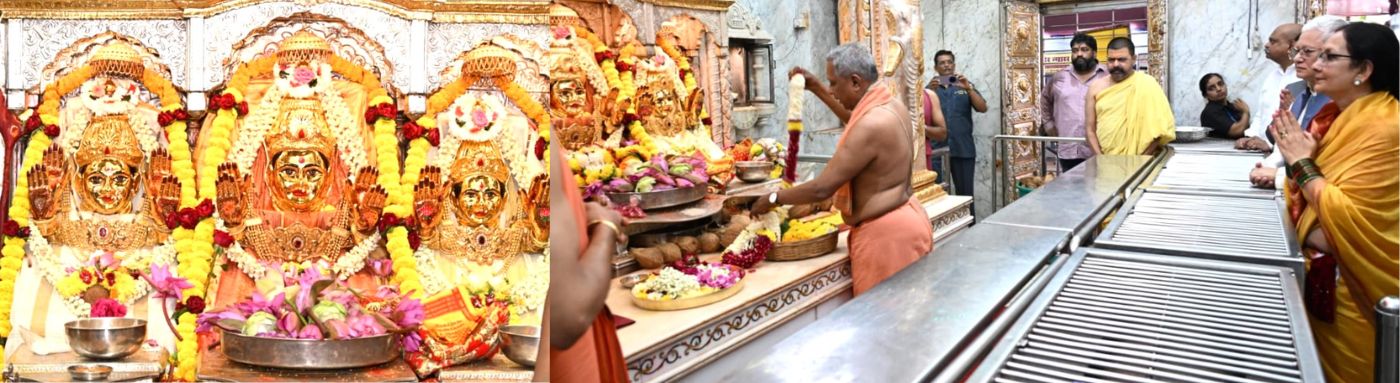 Governor takes darshan of Sri Mahalakshmi Devi