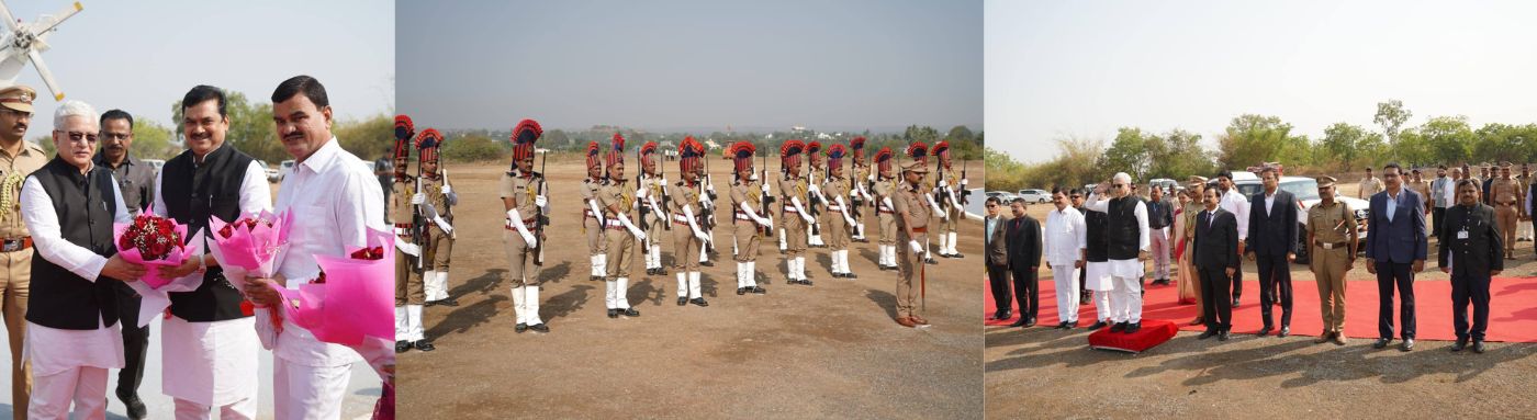Governor arrives at Mahatma Phule Krishi Vidyapeeth, Rahuri for Convocation