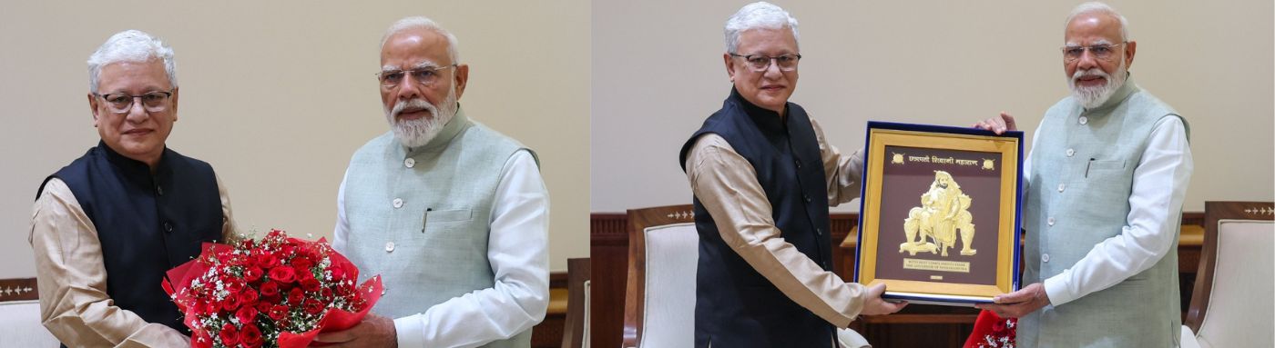 25.03.2026:  महाराष्ट्राचे राज्यपाल जिष्णु देव वर्मा हे दिल्ली दौऱ्यावर आहेत. त्यांनी आज नवी दिल्ली येथे पंतप्रधान नरेंद्र मोदी यांची भेट घेतली. ही सदिच्छा भेट पंतप्रधानांच्या कार्यालयात पार पडली. राज्यपालांचा पदभार स्वीकारल्यानंतर दिल्लीतील ही त्यांची पहिली भेट आहे.