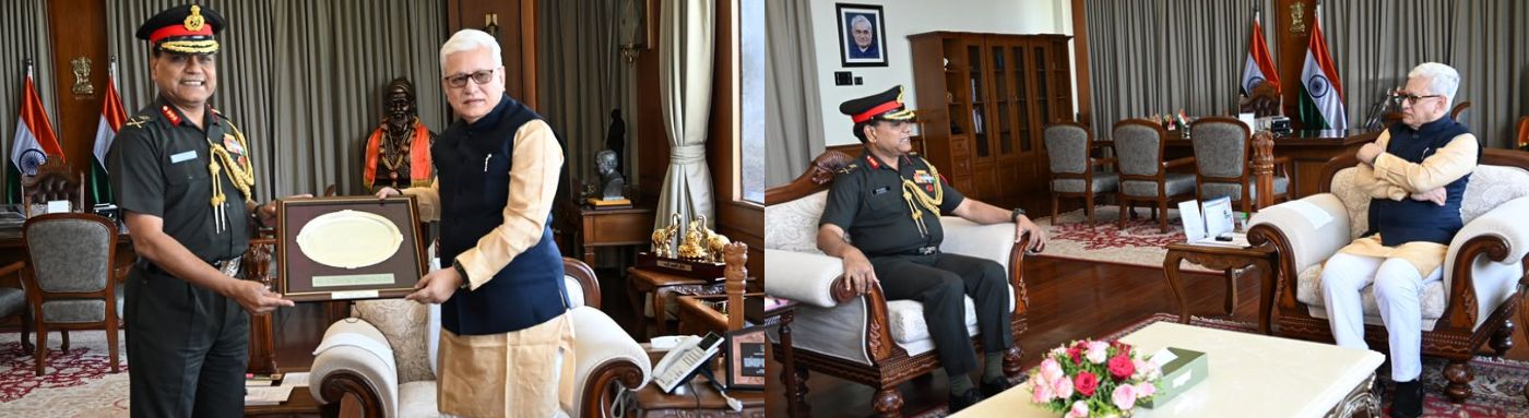 General Officer Commanding of Maharashtra, Gujarat, and Goa Area meet Governor