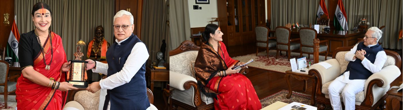President of Saptarang Sevabhavi Sanstha Dr. Sanvi Jethwani meets Governor