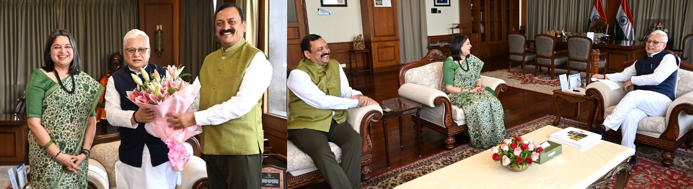 ACS Manisha Mhaiskar & ACS Milind Mhaiskar meets Governor