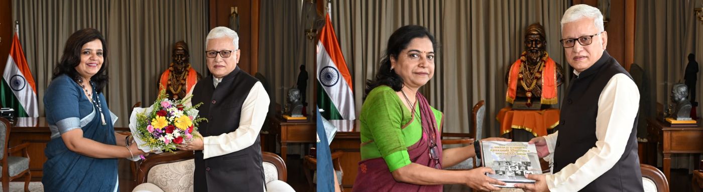 13.05.2026:  स्मिता वत्स शर्मा, महासंचालक (पश्चिम विभाग) पत्र सुचना कार्यालय, माहिती आणि प्रसारण मंत्रालय, भारत सरकार यांनी आज राज्यपाल जिष्णु देव वर्मा यांची लोकभवन, मुंबई येथे सदिच्छा भेट घेतली.  यावेळी जयदेवी पुजारी स्वामी, उपसंचालक, पत्र सूचना कार्यालय या देखील उपस्थित होत्या.
