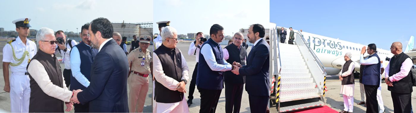 21.05.2026:  मुंबई येथे व्यापार परिषदे साठी  आलेले सायप्रसचे अध्यक्ष निकोस क्रिस्टोडोलिडेस आपला  मुंबई दौरा आटपून आज रवाना झाले.  छत्रपती शिवाजी महाराज आंतरराष्ट्रीय विमानतळावर राज्यपाल जिष्णु देव वर्मा, मुख्यमंत्री देवेंद्र फडणवीस व राजशिष्टाचार मंत्री जयकुमार रावल यांनी त्यांना निरोप दिला.