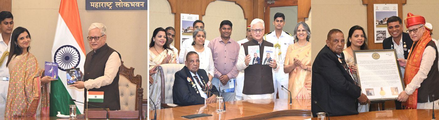 03.06.2026: भारताचे पहिले पॅरालिम्पिक सुवर्णपदक विजेते व सैन्य दलातील सेवानिवृत्त हवलदार पद्मश्री मुरलीकांत पेटकर तसेच ज्येष्ठ पत्रकार व संपादिका प्रीती सोमपुरा यांनी आज राज्यपाल जिष्णु देव वर्मा यांची लोकभवन, मुंबई येथे सदिच्छा भेट घेतली. यावेळी पद्मश्री मुरलीकांत पेटकर यांनी राज्यपालांना उज्ज्वला बर्वे लिखित त्यांच्या जीवन कार्यावर आधारित “योध्दा चँपियन मुरलीकांत पेटकर” तसेच त्याचा अनुवाद असलेले “The Murlikant Petkar Story: Defying the Bullet” ही पुस्तके भेट दिली. खेळाडू, मॅरेथॉन धावपटू आणि न्यूज १८ ग्रुपच्या वरिष्ठ संपादिका प्रीती सोमपुरा यांनी राज्यपालांना स्वलिखित ‘बचापोश’ आणि ‘चुलबुली जोया’ ही दोन पुस्तके भेट दिली आहेत.