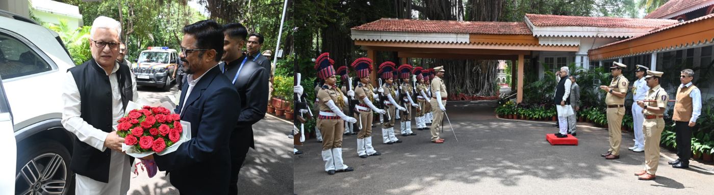 17.07.2026: महाराष्ट्राचे राज्यपाल जिष्णु देव वर्मा यांचे आज कार्यक्रमान‍िमित्त पुणे येथे आमगन झाले.  लोकभवन पुणे येथे आगमन प्रसंगी पोलीस दलाकडून राज्यपालांना मानवंदना देण्यात आली. राज्यपालांच्या उपस्थ‍ितीत आज डिजी 100 x पुणे डायलॉग हे चर्चासत्र होणार आहे.