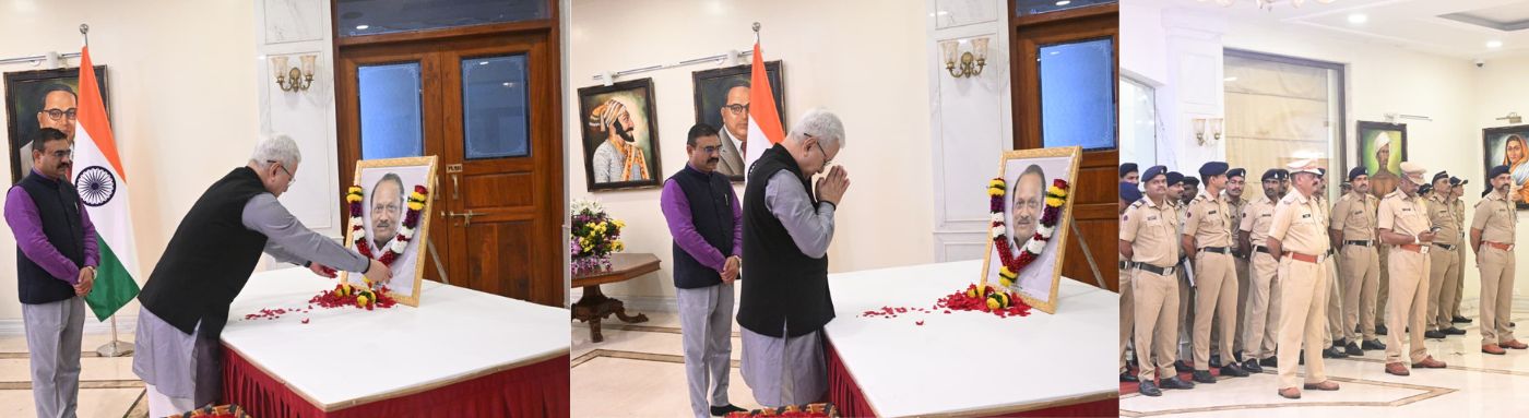 22.07.2026: महाराष्ट्राचे दिवंगत माजी उपमुख्यमंत्री अज‍ित पवार  यांच्या जयंतीनिमित्त राज्यपाल जिष्णु देव वर्मा यांनी आज लोकभवन येथे त्यांच्या प्रतिमेला पुष्पांजली वाहून अभिवादन केले. यावेळी राज्यपालांचे सचिव डॉ. प्रशांत नारनवरे, सहसचिव एस. राममूर्ती, परिवार प्रबंधक डॉ निशिकांत देशपांडे तसेच लोकभवनातील अधिकारी, कर्मचारी तसेच पोलीस अधिकारी व अंमलदार उपस्थित होते.