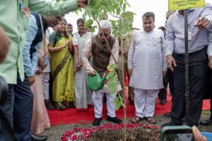 Governor launches a tree plantation drive by planting a sapling at Rashtrasant Tukadoji Maharaj Nagpur University
