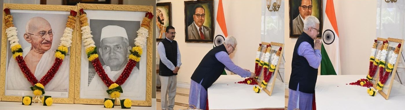 02.10.2026 : राज्यपालांचे महात्मा गांधी व लालबहादूर शास्त्री यांना अभिवादन