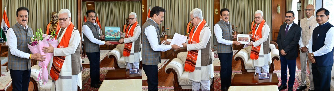 23.10.2026: राज्याचे जलसंपदा (विदर्भ, तापी व कोकण खोरे विकास महामंडळ) व आपत्ती व्यवस्थापन मंत्री गिरीश महाजन यांनी आज महाराष्ट्राचे राज्यपाल जिष्णु देव वर्मा यांची लोकभवन, मुंबई येथे सदिच्छा भेट घेतली. यावेळी त्यांनी राज्यपालांना नाशिक-त्र्यंबकेश्वर येथे राष्ट्रपतींच्या उपस्थितीत होणाऱ्या सिंहस्थ कुंभमेळ्याच्या ३१ ऑक्टोबर २०२६ रोजी होणाऱ्या ध्वजारोहण सोहळ्याचे निमंत्रण दिले.