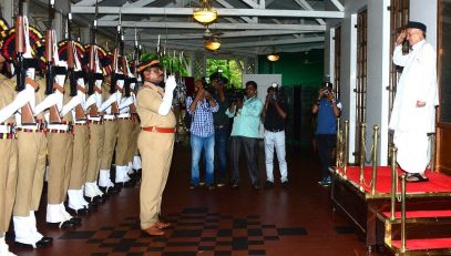 Newly appointed Governor of Maharashtra Bhagat Singh Koshyari accepts Guard of Honour