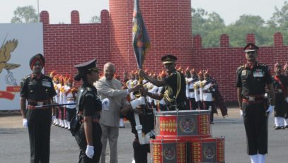 The President of India Ram Nath Kovid presented the Award of Colour to the Army Aviation Corps at Combat Army Aviation Training School (CATS), Nashik. Wife of President Savita Kovind, Governor Bhagat Singh Koshyari and Army Officers were present