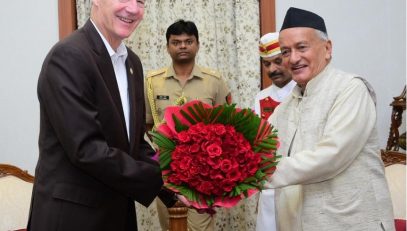 Governor of the State of Arkansas Asa Hutchinson meet Governor Bhagat Singh Koshyari at Raj Bhavan, Mumbai