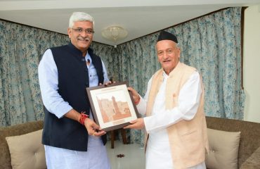 Union Minister of Jalshakti, Department, River Development and Ganga Rejuvenation Gajendra Singh Shekhawat meet Governor Bhagat Singh Koshyari at Raj Bhavan, Mumbai