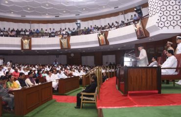 Governor Bhagat Singh Koshyari reading the address to the session of Maharashtra State Legislature