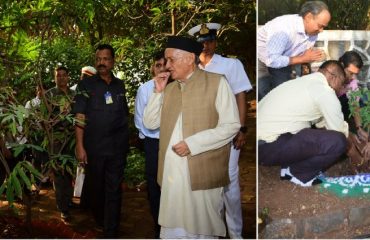 19.01.2020:  Governor visited Raj Bhavan Beach to see plantation by volunteers of Nanasaheb Dharmadhikari Pratishthan  