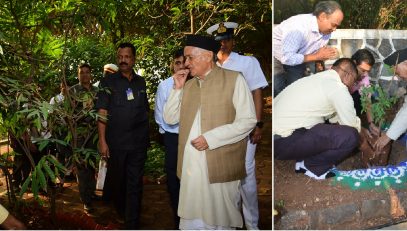 19.01.2020:  Governor visited Raj Bhavan Beach to see plantation by volunteers of Nanasaheb Dharmadhikari Pratishthan  