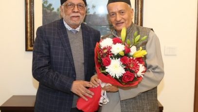 Ambassador Extraordinary and Plenipotentiary of Nepal in India Nilambar Acharya called on Governor Bhagat Singh Koshyari in New Delhi